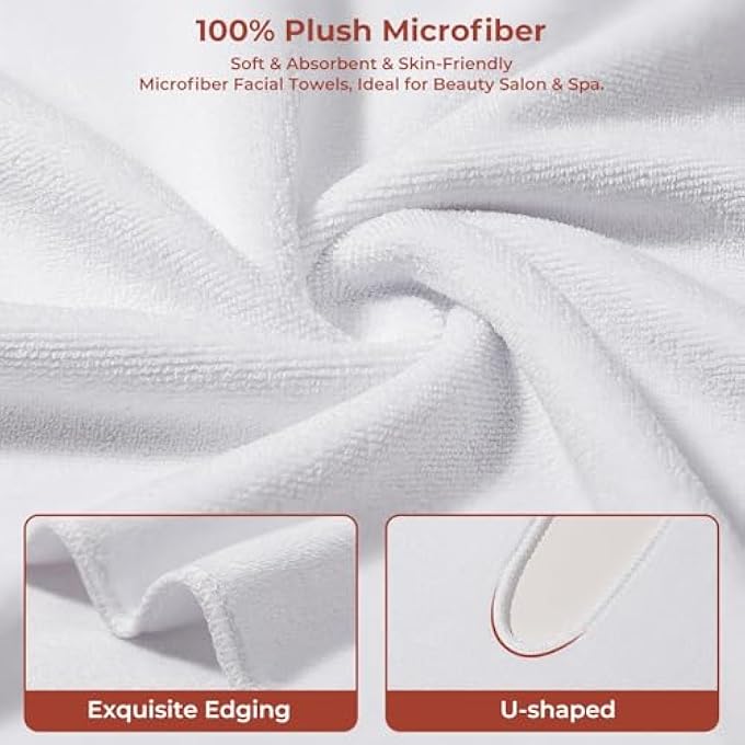 NALACAL SPA FACIAL TOWELS FOR ESTHETICIANS, U-SHAPED MICROFIBER SOFT SPA TOWEL FOR SKINCARE, COMFORTABLE EXTRA THICK MASSAGE FACE TOWELS SALON TOWELS USED IN FACIAL STEAM MASSAGE AND CLEANSING, 4PCS - Image 3